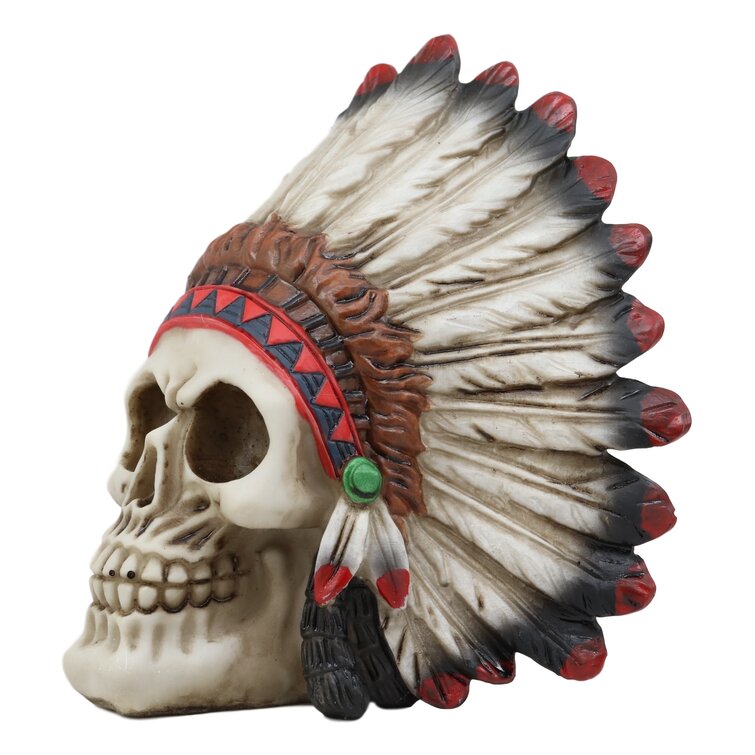 Eldridge Native American Eagle Chief Skull Figurine